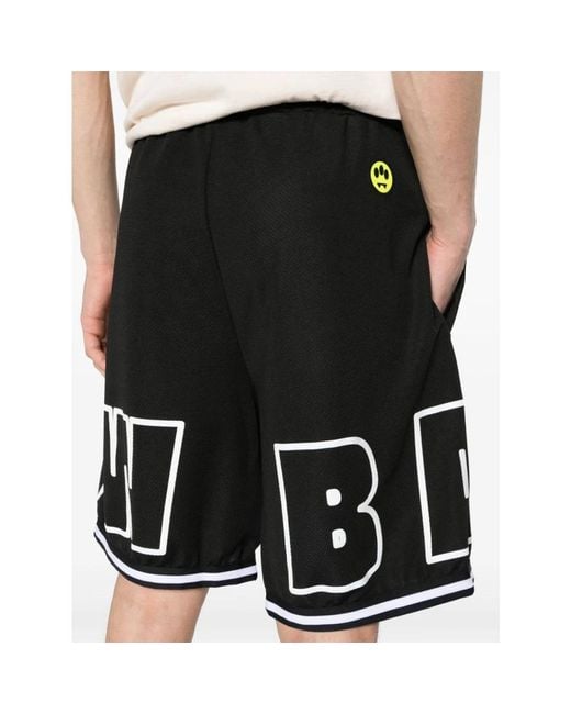 Barrow Mesh bermuda shorts rundes logo in Black für Herren