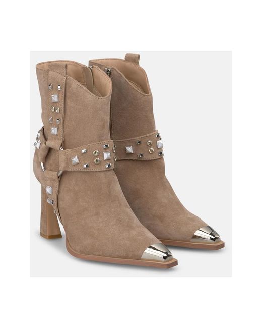 Alma En Pena. Brown Cowboy & Biker Boots