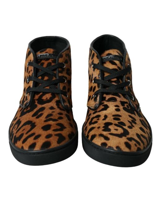 Lace-Up Boots di Dolce & Gabbana in Brown da Uomo