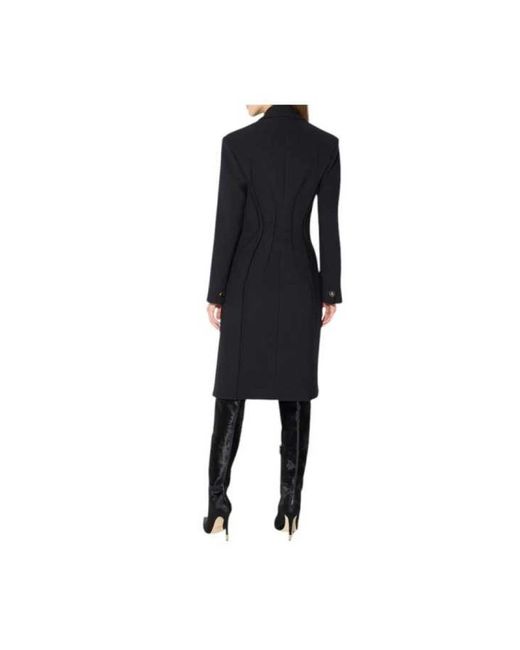 Elisabetta Franchi Black Single-Breasted Coats