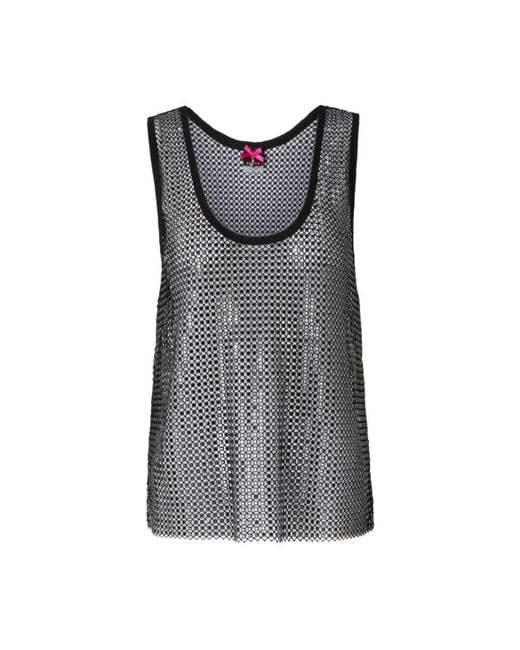 Pinko Gray Sleeveless Tops