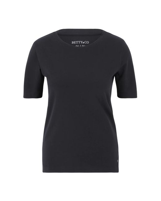 BETTY&CO Black Klassisches rundhals shirt,klassisches rundhals-shirt