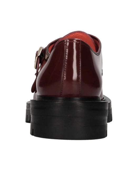 Santoni Red Flat Shoes
