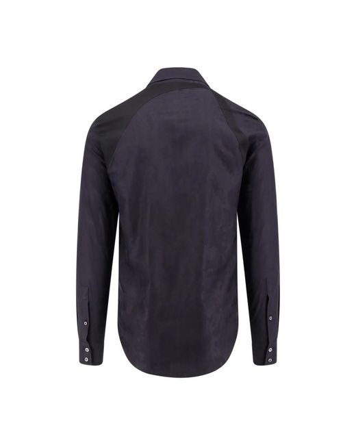 Alexander McQueen Baumwollhemd mit schwarzen knöpfen in Blue für Herren