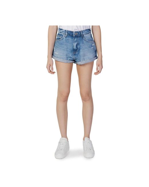 Pepe Jeans Blue Blaue shorts mit vorder- und gesäßtaschen