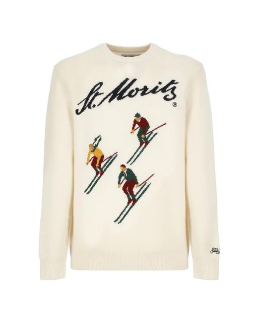 Mc2 Saint Barth Natural Round-Neck Knitwear for men