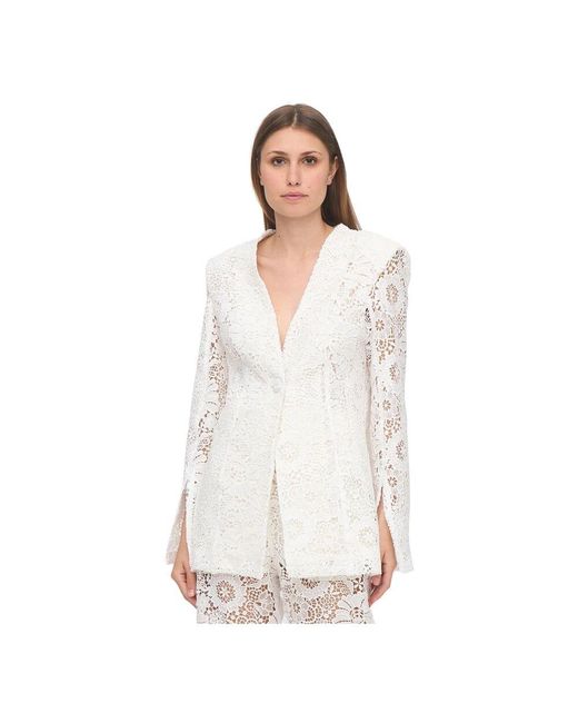 Sabina Musayev White Langer spitzenmantel