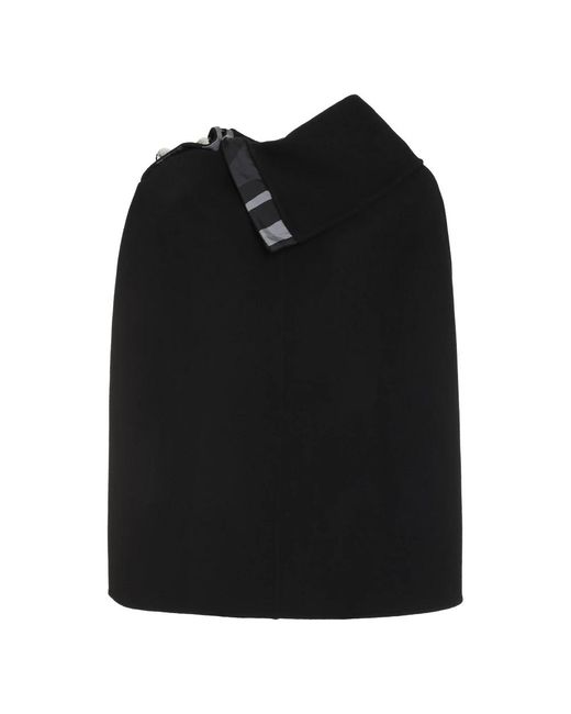 Emilio Pucci Jassen ,Zwart ,Wol Wollen Cape Van Zijdemix Met Knopen in het Black