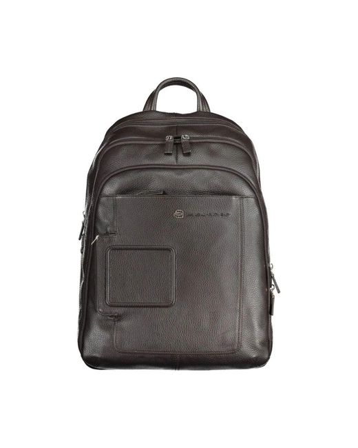 Piquadro Brauner Leder Herren Rucksack in Gray für Herren