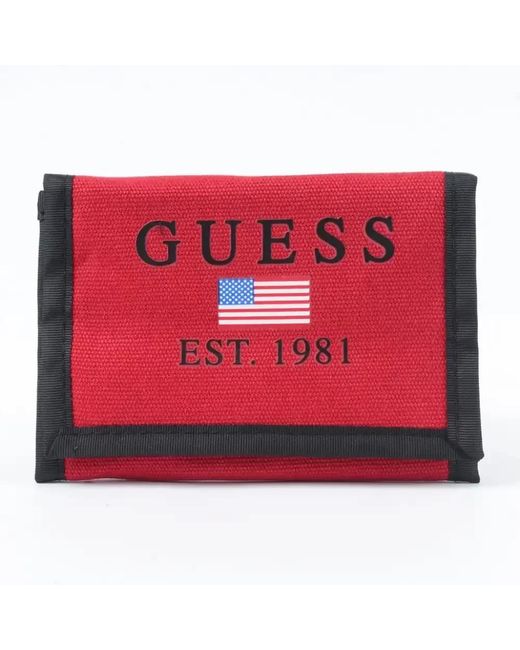 Guess Accessoires ,Rood ,Amerikaanse Vlag Portemonnee Patriottisch Ontwerp in het Red voor heren