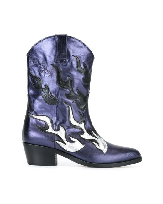 Chiara Ferragni Blue Cowboy Boots