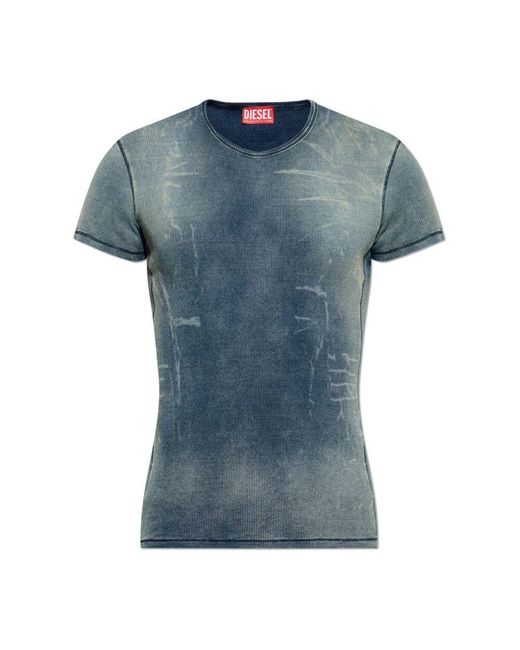 DIESEL Blue Geripptes top t-hans