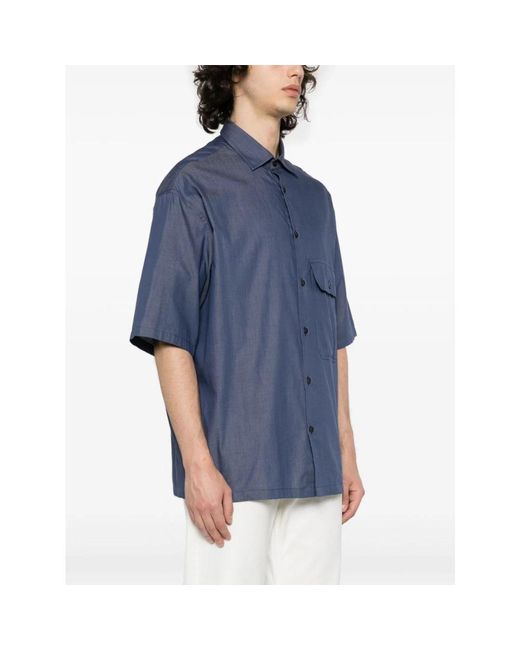 Emporio Armani Blue Short Sleeve Shirts for men
