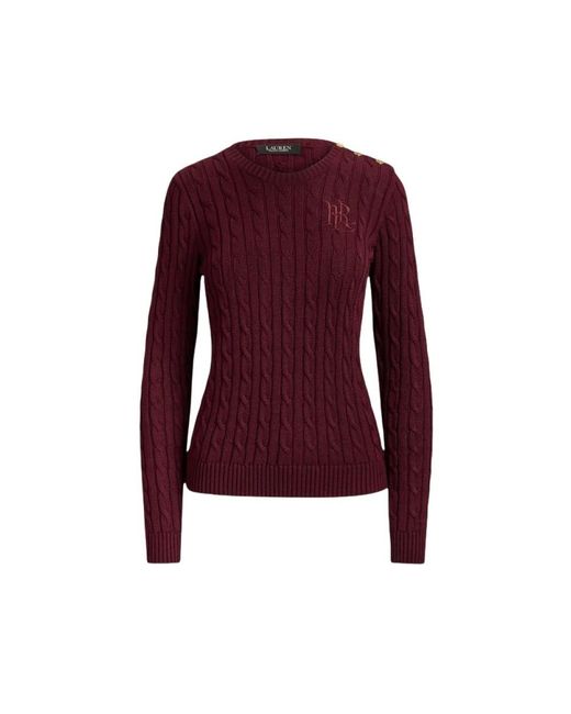 Ralph Lauren Pullover Met Kabelsteek in het Purple
