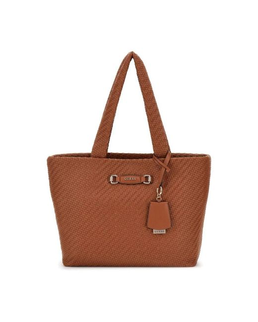 Guess Brown Stilvolle Handtasche Mit Magnetverschluss