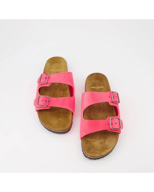 Saint Laurent Leder sandalen mit schnallenverschluss in Pink für Herren