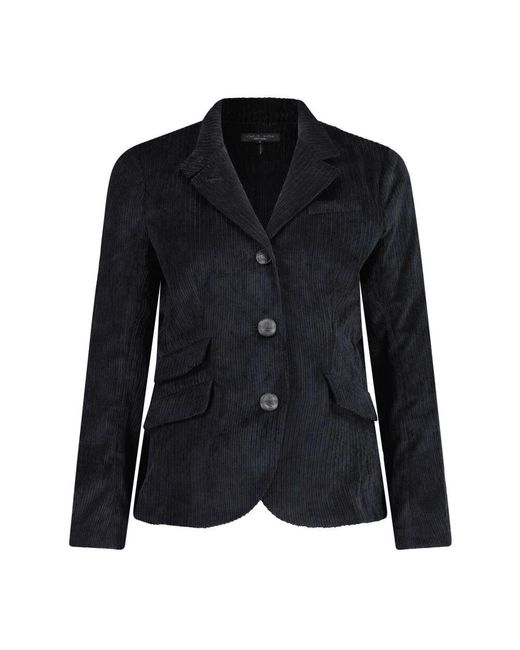 Rag & Bone Black Cordblazer knopfverschluss vordertaschen