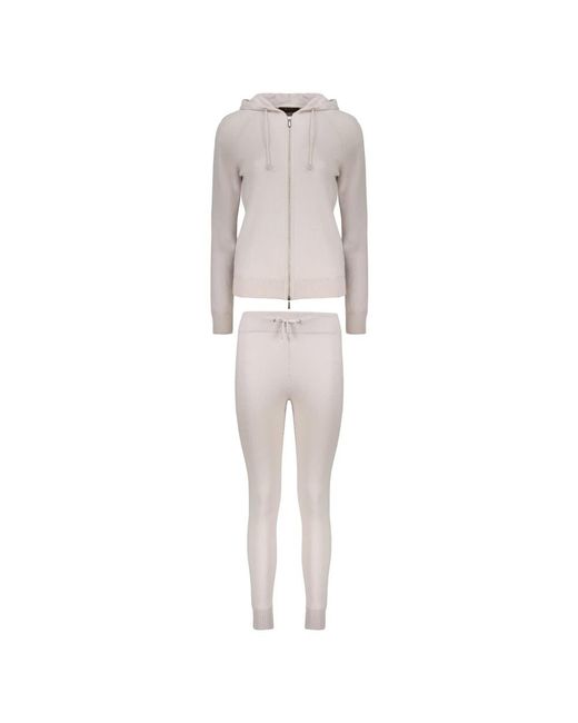 Moorer Full Zip Hoodie in het White
