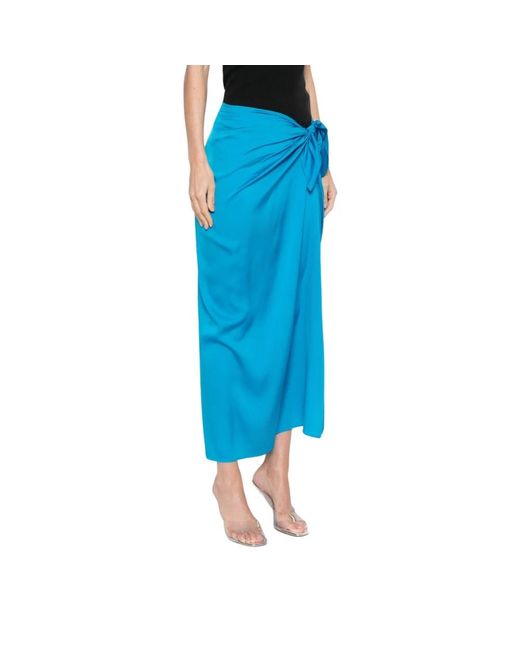 Maxi Skirts Silk95five de color Blue