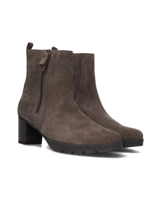 Gabor Brown Taupe Wildleder Stiefeletten