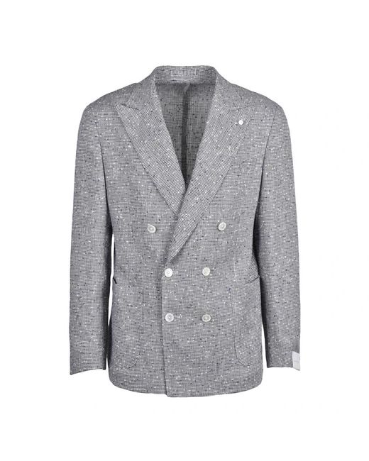 Luigi Bianchi Double-Breasted Jacket in het Gray voor heren