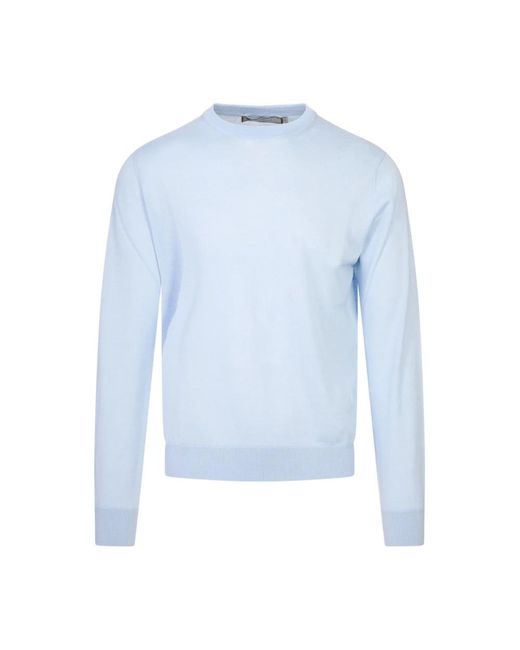 Canali Blue Round-Neck Knitwear for men