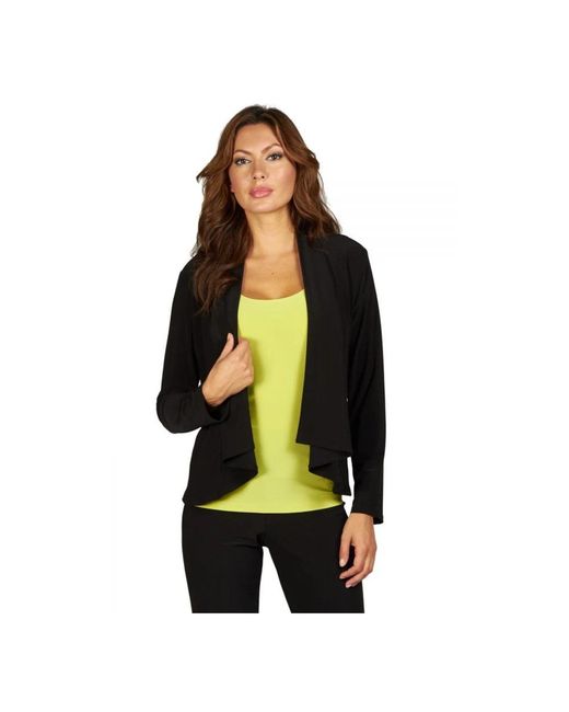 FRANK LYMAN Truien & Vesten ,Zwart ,Polyester Zwarte Gedrapeerde Vest in het Black