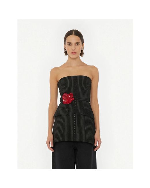 ROTATE BIRGER CHRISTENSEN Black Sleeveless Tops
