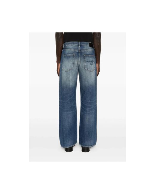 R13 Blue Straight Jeans for men