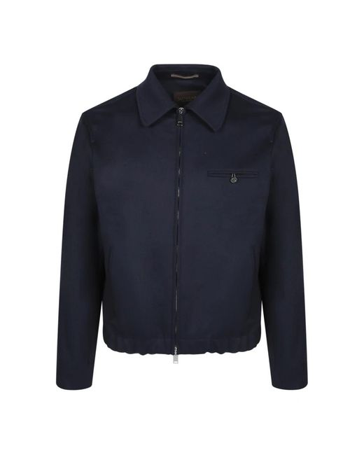 Incotex Jassen ,Blauw ,Blauwe Flanellen Zip Overshirt Klassieke Stijl in het Blue voor heren
