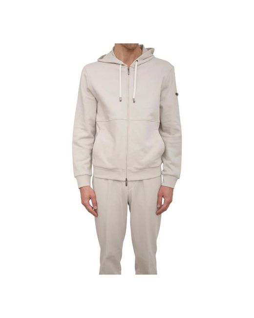 Peserico Hoodies & Sweatvesten ,Grijs ,Katoen Stijlvol Sweatshirt Voor Een Trendy Look in het Natural voor heren