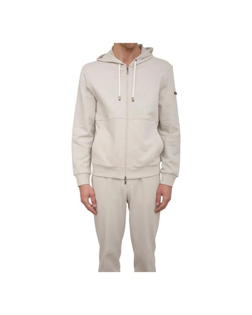 Peserico Hoodies & Sweatvesten ,Grijs ,Katoen Stijlvol Sweatshirt Voor Een Trendy Look in het Natural voor heren