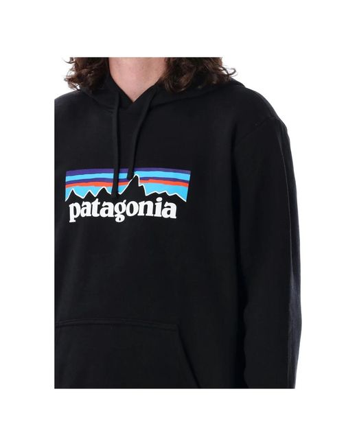 Patagonia Logo hoodie in Black für Herren
