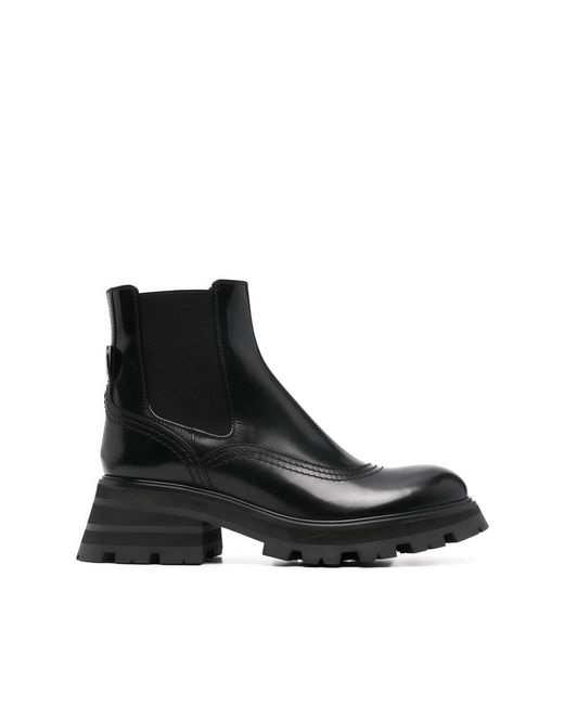 McQueen Black Chelsea Boots