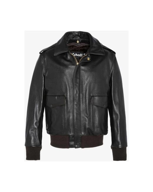 Schott Nyc Black Leather Jackets for men