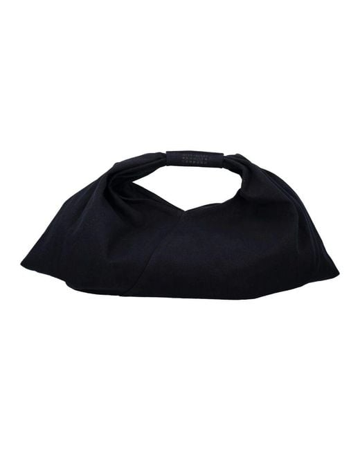 MM6 by Maison Martin Margiela Blue Schwarze handtasche mit numerischem ärmel