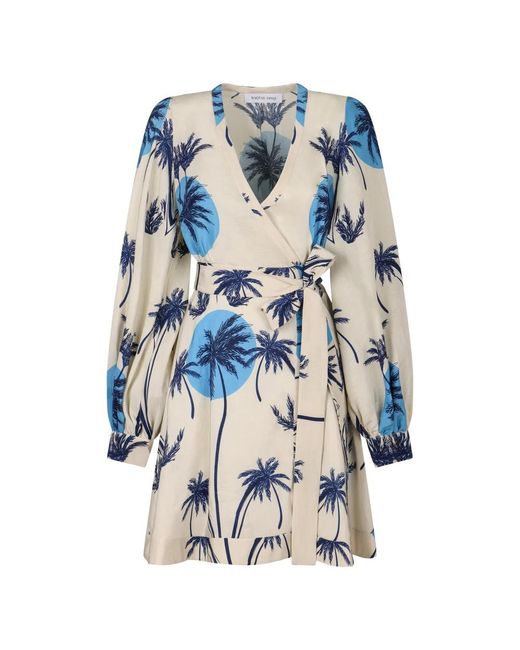 Raquel Diniz Blue Wrap Dresses