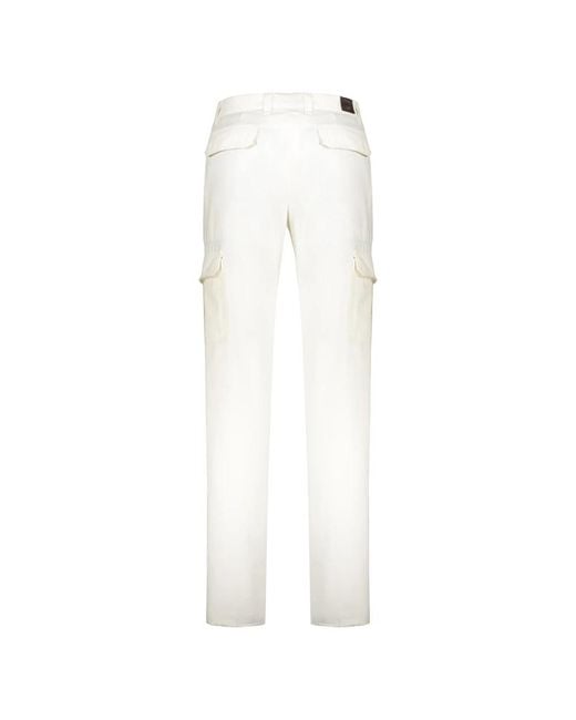 Moorer White Straight Trousers for men