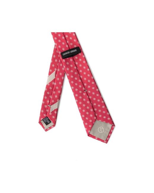 Giorgio Armani Rode Zijden Stropdas Met Geometrisch Patroon in het Red voor heren