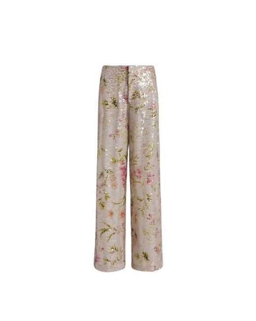 Alberta Ferretti Natural Wide Trousers
