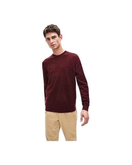 Lacoste Red Round-Neck Knitwear for men