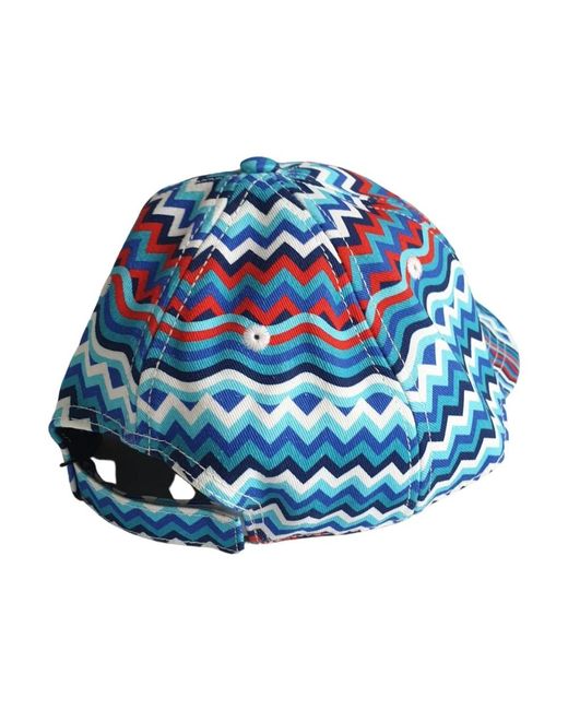 Missoni Accessoires ,Veelkleurig ,Katoen Katoenen Baseball Cap in het Blue
