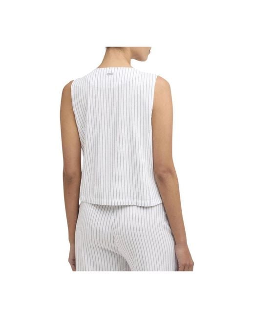 Barbour White Sleeveless Tops