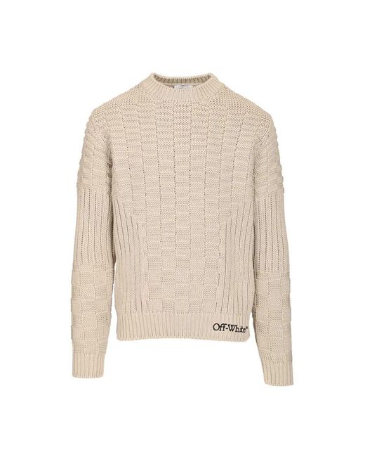 Off-White c/o Virgil Abloh Natural Round-Neck Knitwear for men