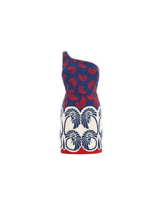 LaDoubleJ Kleedjes ,Veelkleurig ,Katoen Flirty Zomer Mini Jurk in het Blue