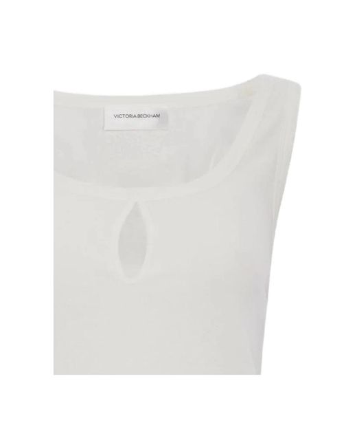 Victoria Beckham White Sleeveless Tops