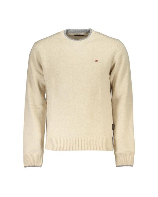 Napapijri R pullover mit halbem reißverschluss in Natural für Herren