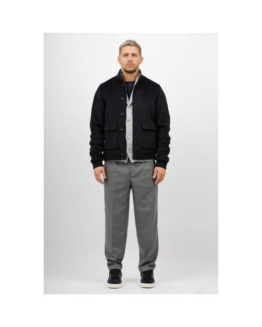 The Jack Leathers Omkeerbare Wol Dubbele Jas in het Black voor heren