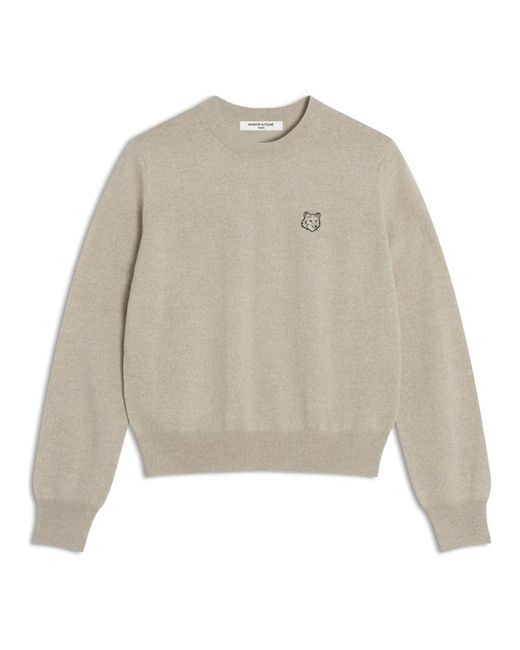 Maison Kitsuné White Round-Neck Knitwear for men