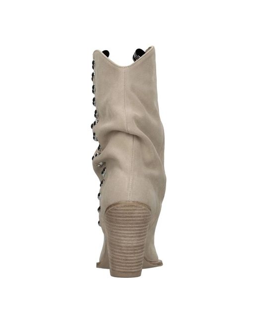 Elena Iachi Natural Cowboy & Biker Boots